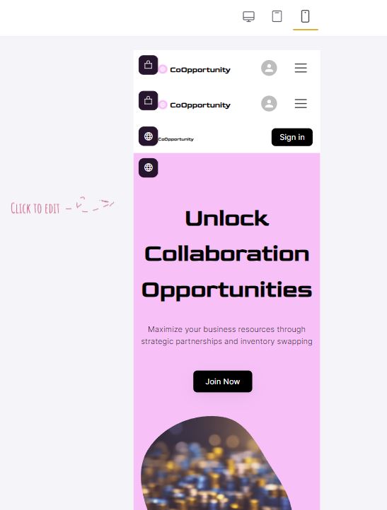 app responsive, en este caso en modo móvil