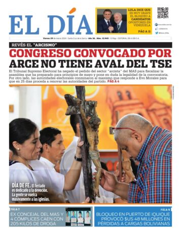 Portadas de periódicos de Bolivia del viernes 29 de marzo del 2024