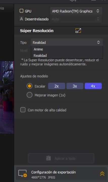 Posibilidad de escalar imágenes