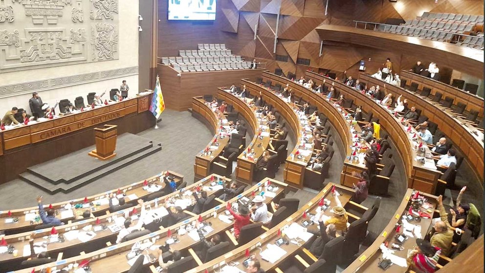 El pleno de la Cámara de Diputados sesiona en la Asamblea Legislativa Plurinacional./ CÁMARA DE DIPUTADOS