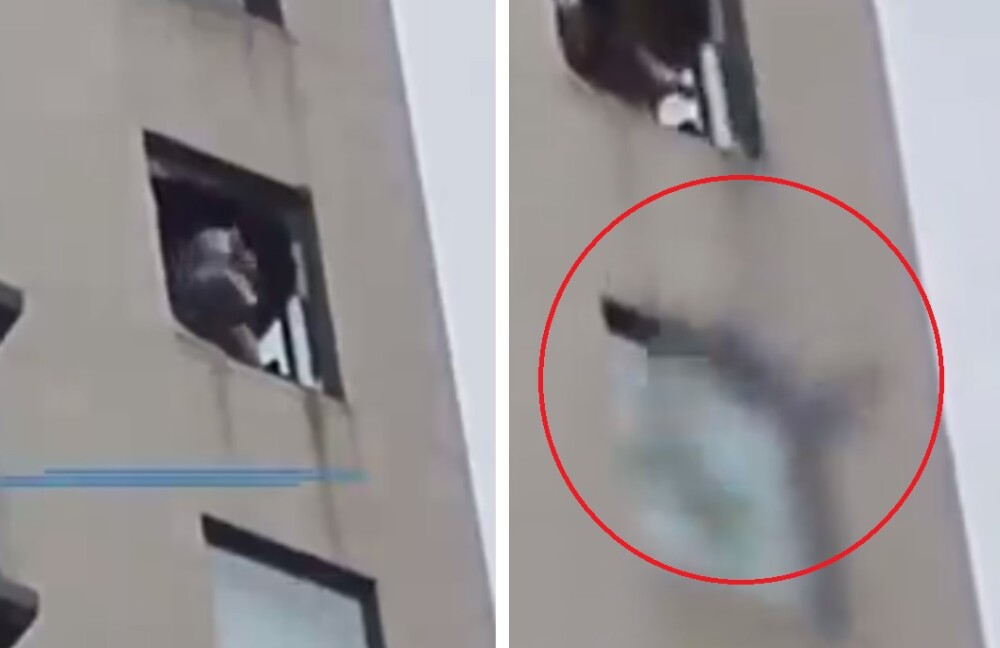 Impresionante video de una mamá que arroja a su hijo de 3 años de un piso 22 y muere