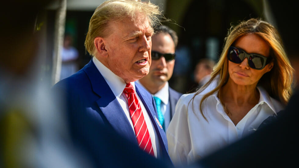 Donald Trump y su esposa Melania en Florida el 19 de marzo de 2024