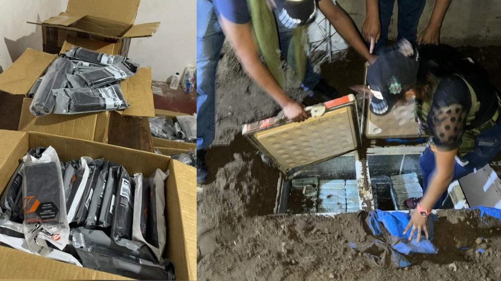 FELCN encuentra congeladoras enterradas con droga y piezas de armas en una casa de la Pampa de la Isla, en Santa Cruz. FELCN