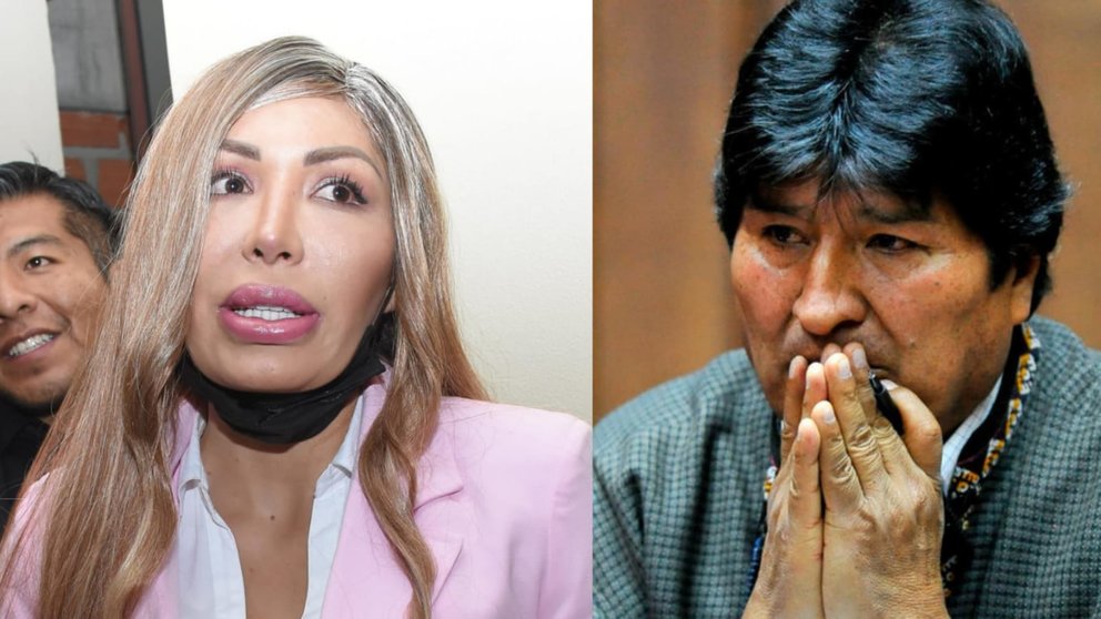 Gabriela Zapata y Evo Morales. APG/ARCHIVO