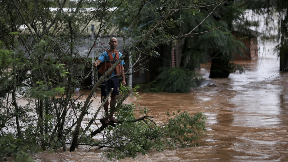 Inundación en Eldorado do Sul, en el estado brasileño de Rio Grande do Sul, el 3 de mayo de 2024
