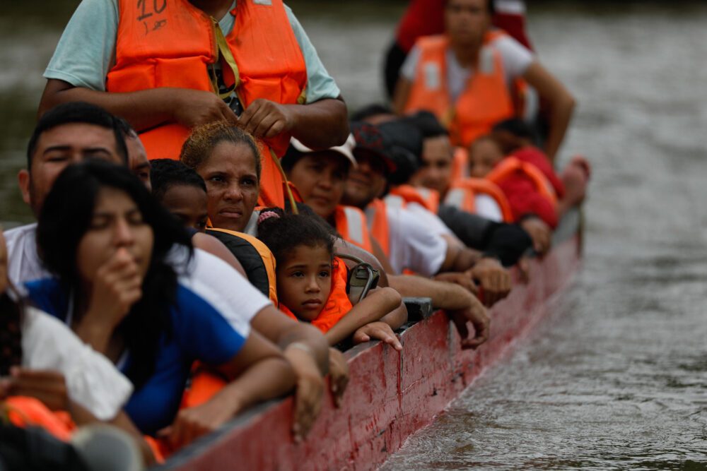 Migrantes a su llegada a la Estación de Recepción para Migrantes en Lajas Blancas, Darién, Panamá, el 6 de octubre de 2023