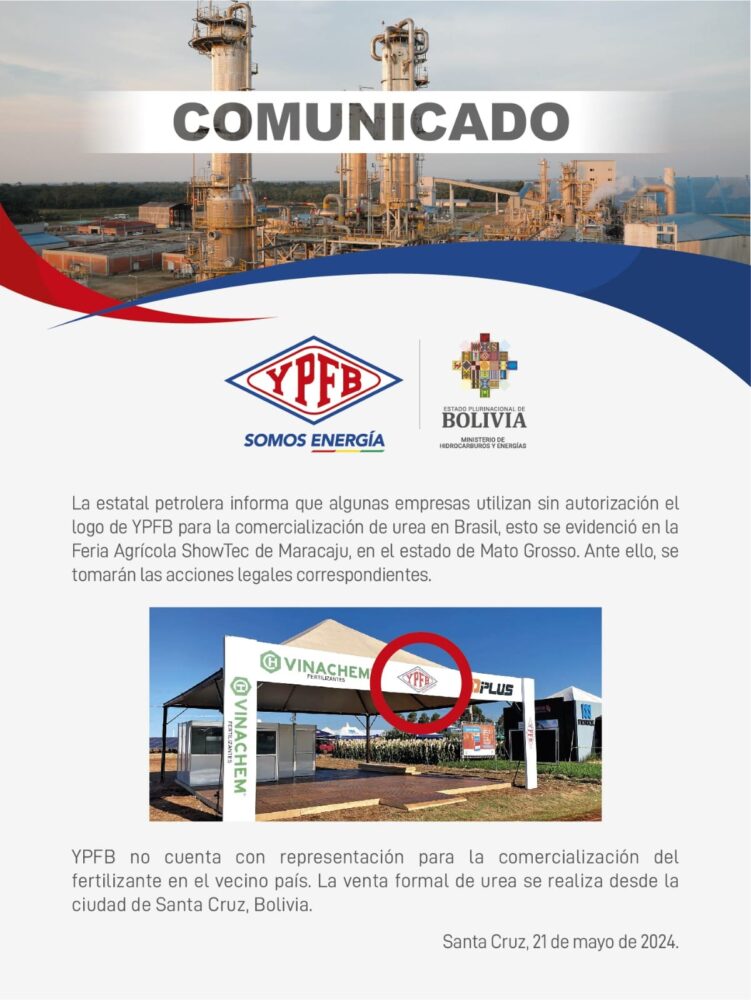 YPFB anuncia acciones legales contra empresas que en Brasil utilizan su logo sin autorización