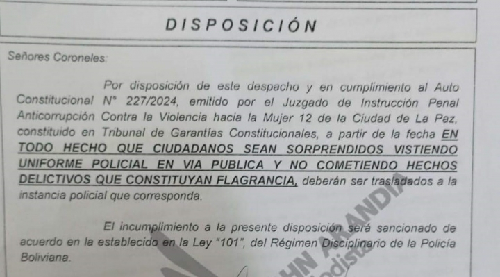 Subcomando de La Paz instruye llevar a dependencias policiales a quienes  vistan el uniforme sin pertenecer a la institución