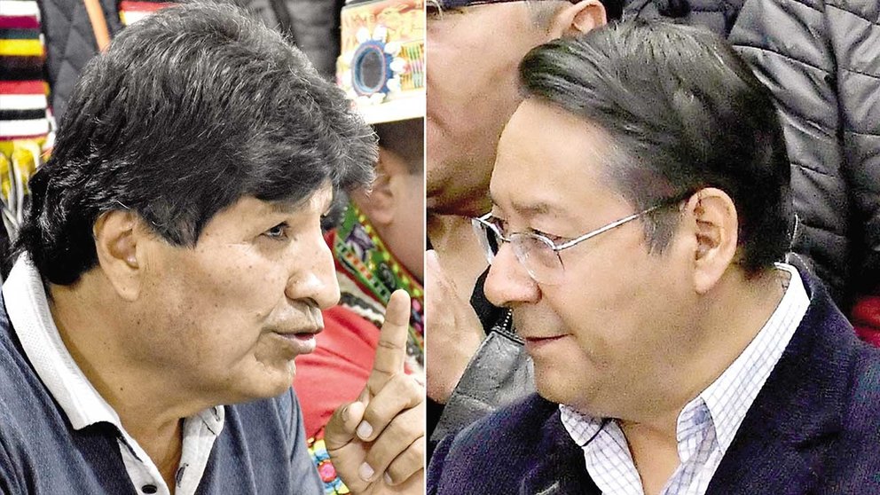 Evo Morales y Luis Arce, los protagonistas del enfrentamiento interno en el MAS./ NOÉ PORTUGAL - APG
