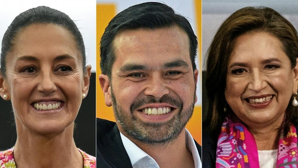 ARCHIVO. Los candidatos presidenciales mexicanos Claudia Sheinbaum, Jorge Álvarez Maynez y Xóchitl Gálvez.