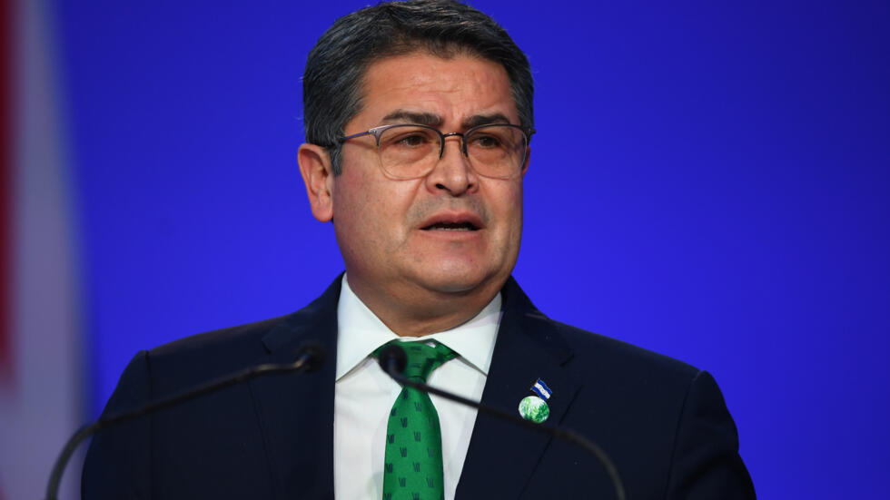 Juan Orlando Hernández, cuando era presidente de Honduras, el 1 de noviembre de 2021 en Glasgow, Reino Unido