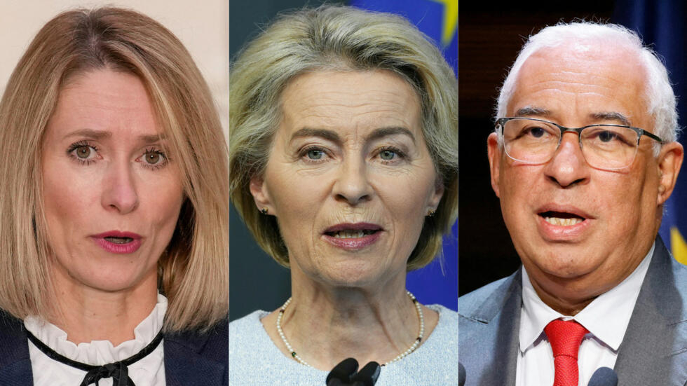 La Primera Ministra estonia, Kaja Kallas, la Presidenta de la Comisión Europea, Ursula von der Leyen, y el Primer Ministro portugués, Antonio Costa, se han asegurado los puestos más altos de la UE.