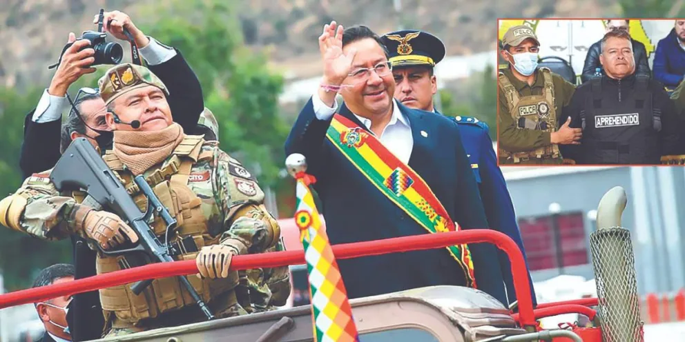 El excomandante del Ejército, Juan José Zúñiga y el presidente Luis Arce, en un acto oficial de 2022. Foto: Defensa 