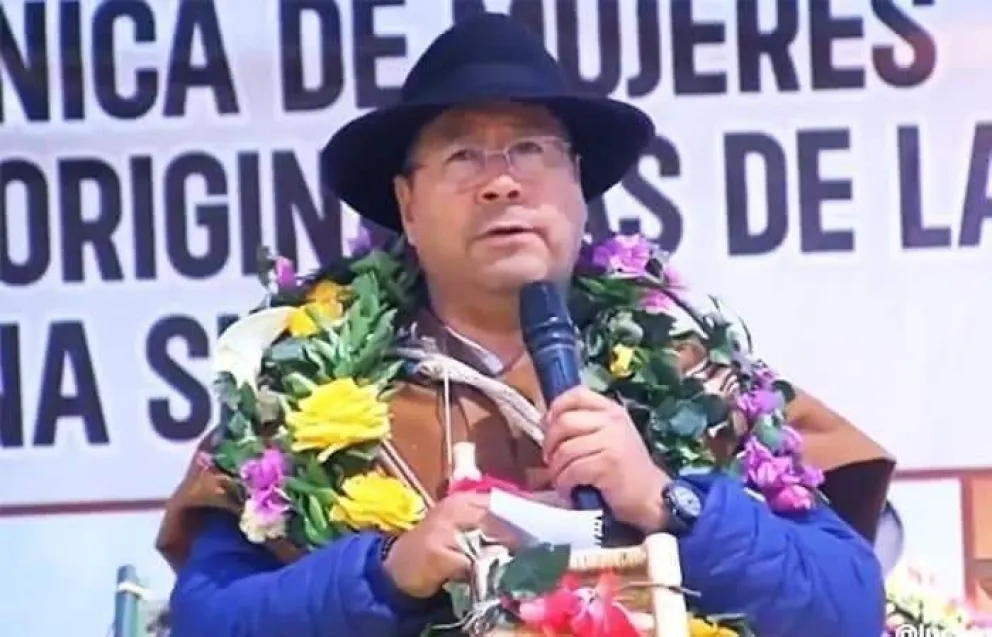 Luis Arce Catacora en una concentración pasada. Foto: captura