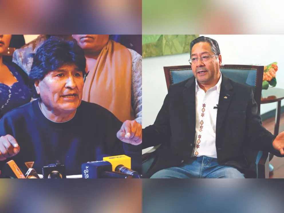 Evo Morales y Luis Arce. Fotos: APG y EFE 