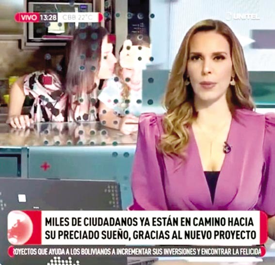 La imagen de la presentadora Gabriela Oviedo, de Unitel. / RRSS