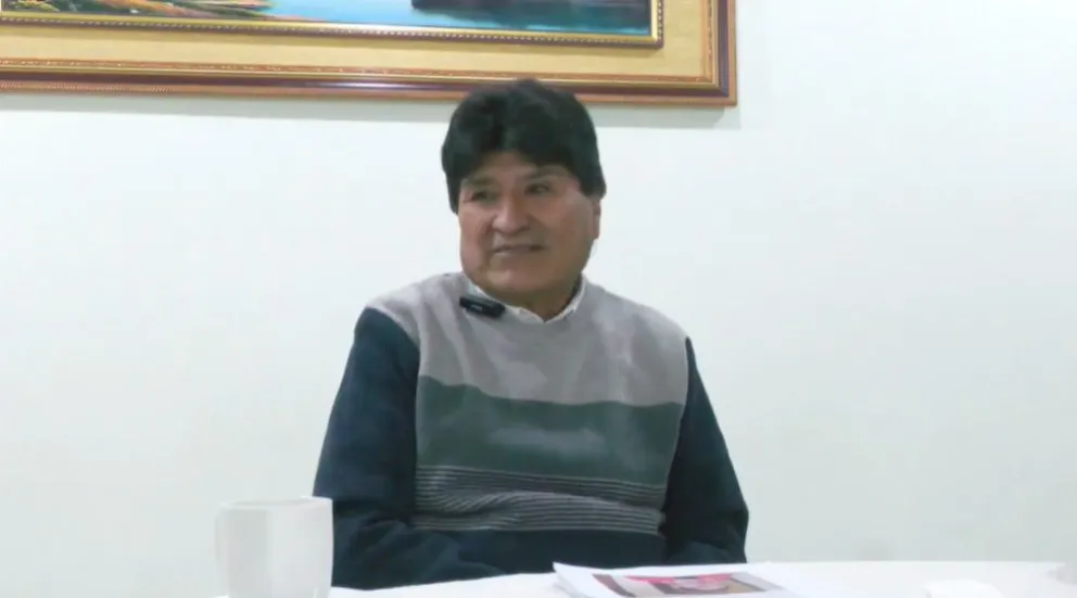 Morales, durante su programa dominical, emitido hoy desde Oruro. Foto: Captura de video