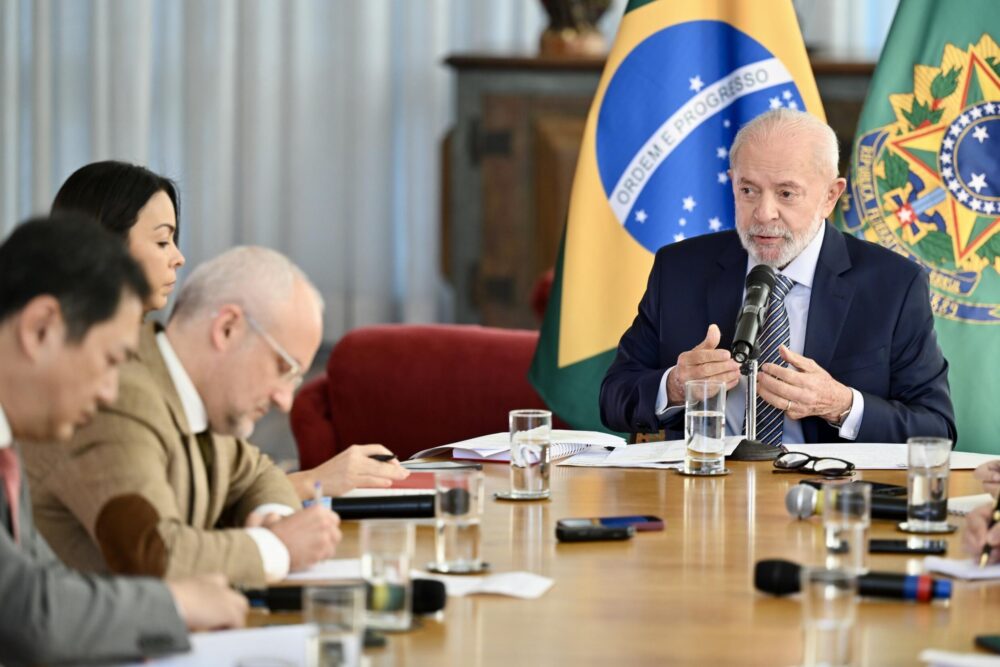 El presidente de Brasil, Luiz Inácio Lula da Silva, durante una conferencia de prensa con las agencias internacionales en el Palacio de Alvorada, en Brasilia, el 22 de julio de 2024