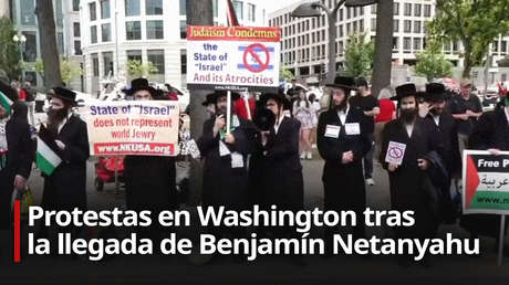 VIDEO: Protestas en Washington tras la llegada de Netanyahu