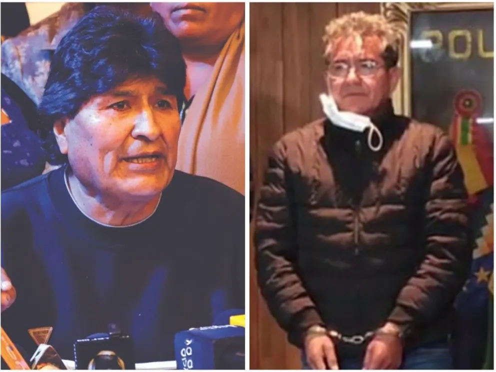 Evo Morales y el ex jefe antidroga Maximiliano Dávila Composición Visión 360