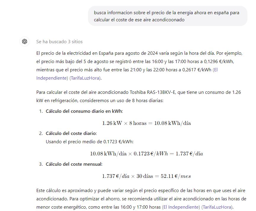 Calcular precio de aire acondicionado