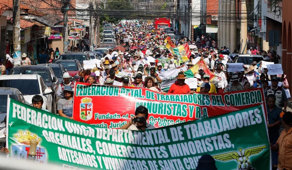 Gremiales en una movilización anterior. Foto: El Día