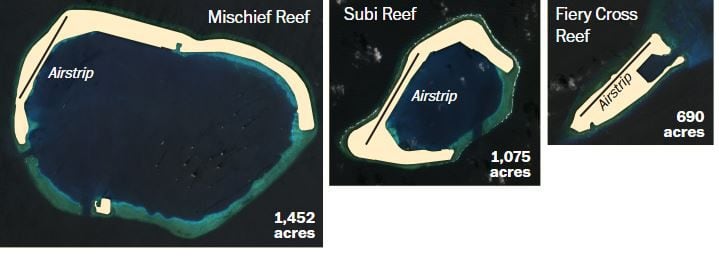 La expansión de China en el archipiélago, donde los vietnamitas han conseguido una mayor ocupación de tierras. (The Washington Post)