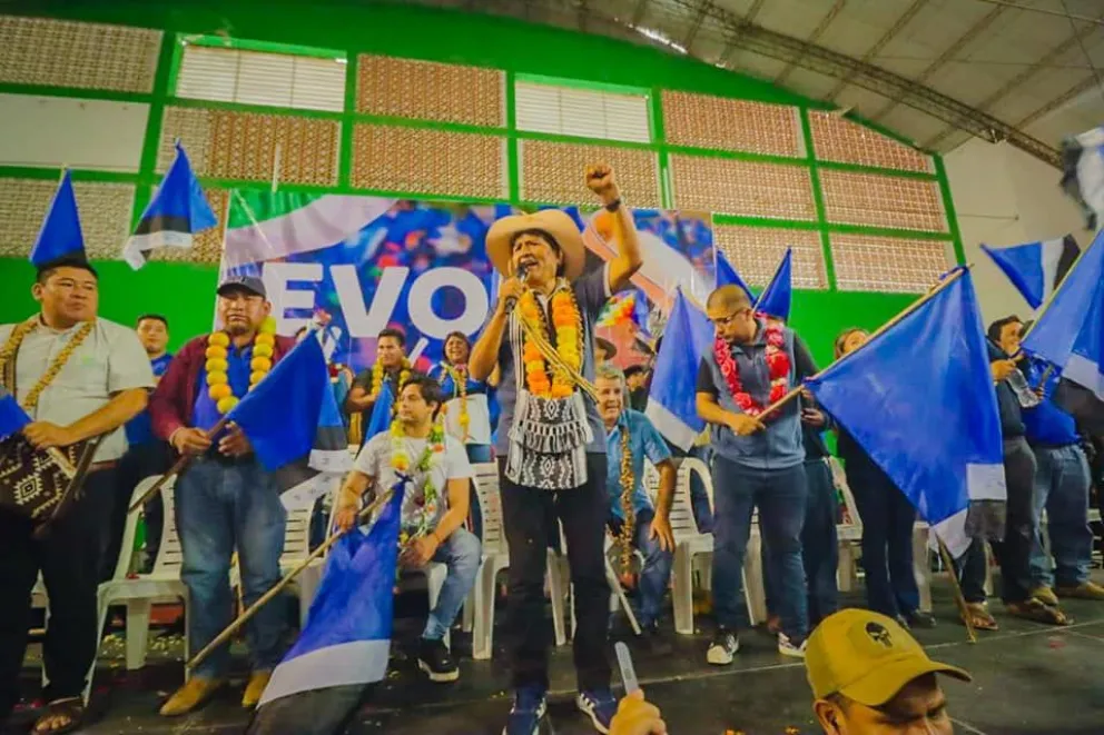 Evo Morales, durante su viaje a Yacuiba, a fines de julio. Foto: Facebook del exmandatario