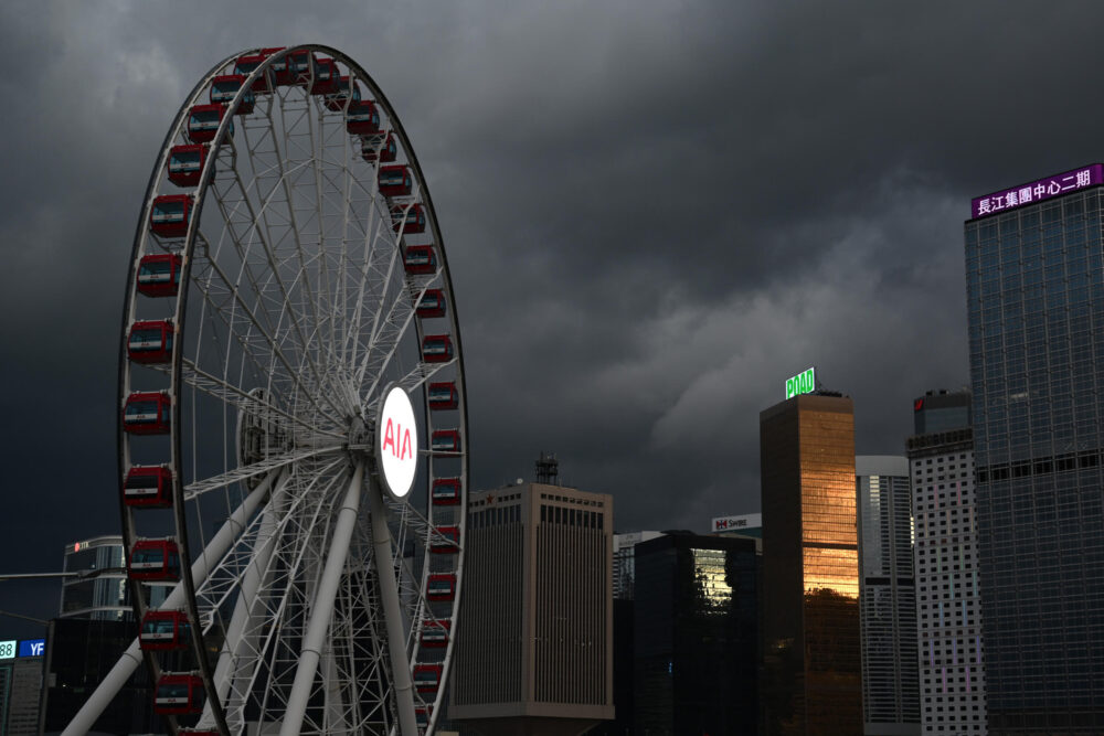 El supertifón Yagi dejó fuertes precipitaciones en la ciudad semiautónoma china de Hong Kong, el 5 de septiembre de 2024