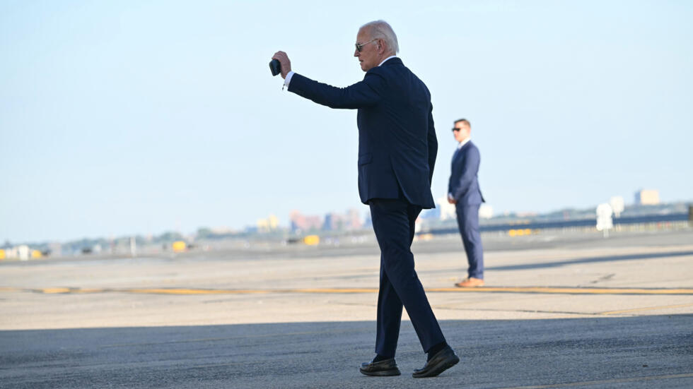 El presidente de EEUU, Joe Biden, el 10 de septiembre de 2024 en el aeropuerto John F. Kennedy, en Nueva York