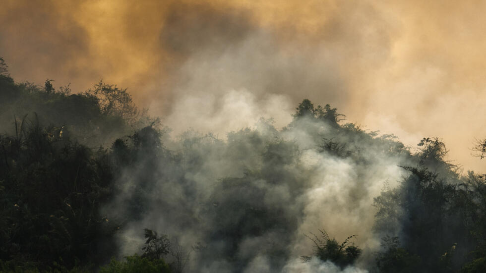 Incendio en Iguacu Velho, estado de Río de Janeiro, el 13 de septiembre de 2024.