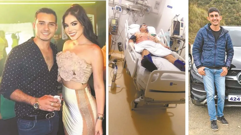 Yasser Vásquez y su expareja, Alondra Mercado, ex-Miss Bolivia; “El Colla” y el piloto Jiménez, presuntas víctimas de sicarios de Vásquez. Fotos: Facebook