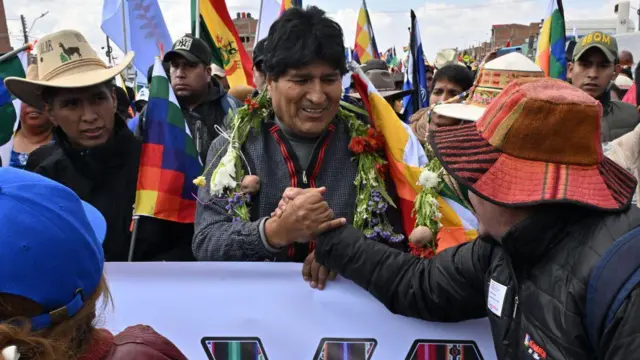 Bolivia: las imágenes de la marcha de protesta encabezada por de Evo Morales contra Luis Arce por las próximas elecciones - BBC News Mundo