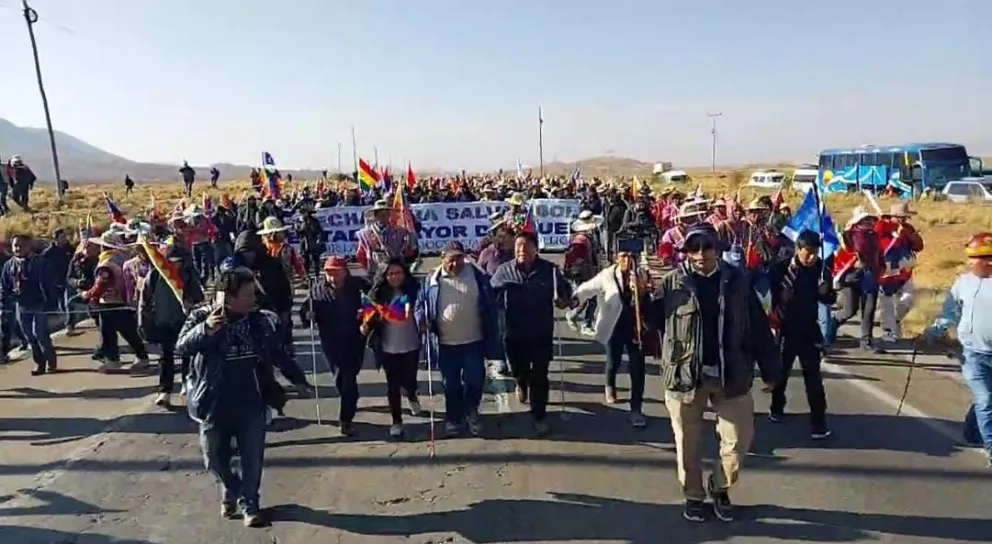 Ma marcha en el trayecto, este domingo. Foto: Captura de video 