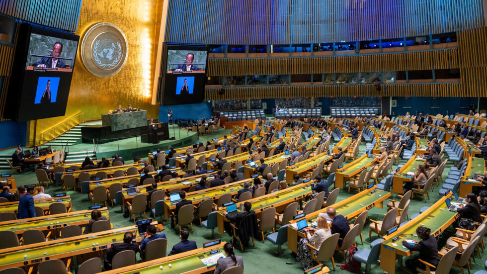 Vista del Salón de la Asamblea General durante la 3Cumbre del Futuro3 en la sede de las Naciones Unidas en Nueva York, EE.UU., el 22 de septiembre de 2024.