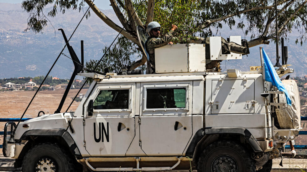 Un vehículo de las fuerzas de paz de la ONU, desplegado en una misión