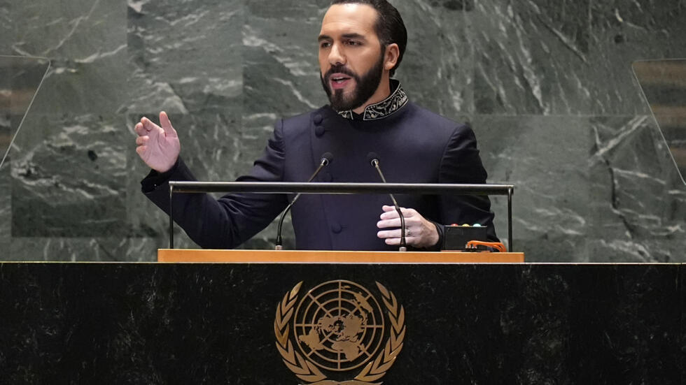 El presidente salvadoreño Nayib Bukele en la Asamblea General de la ONU