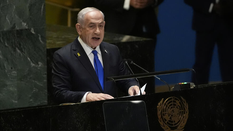 Le Premier ministre israélien Benyamin Netanyahu à l'Assemblée générale des Nations unies à New York, le 27 septembre 2024.