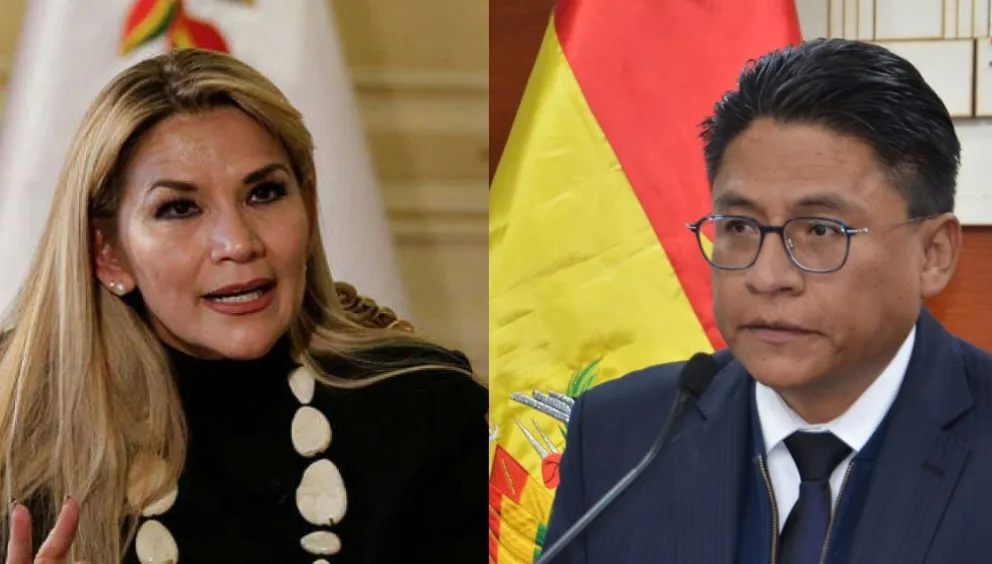 La expresidenta Jeanine Añez y el exministro de Justicia Iván Lima