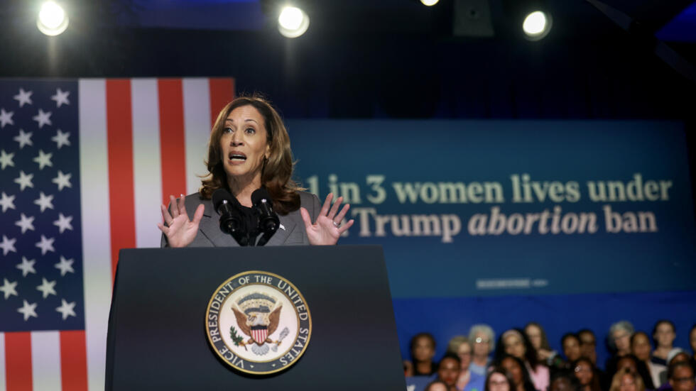 Kamala Harris en Atlanta, Georgia, en un acto de campaña a favor del aborto, 20 de septiembre de 2024