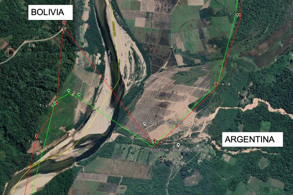 La zona en conflicto en la frontera entre Bolivia y Argentina. 