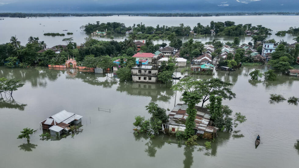 Una zona inundada en Companiganj, Bangladés, el 20 de junio de 2024