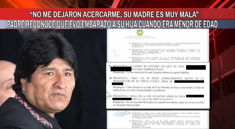 Padre reconoce que Evo embarazó a su hija cuando era menor de edad (Video) 