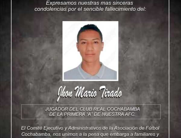 Tragedia!, fallece el jugador Tirado, del club Real Cochabamba - La Razón