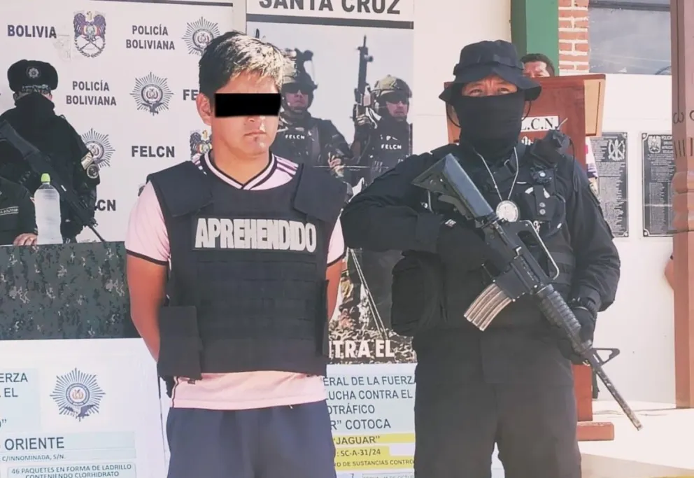 El hombre que raptó a las dos hermanas, unas niñas de siete y cinco años de edad. Foto: Comando de la Policía de Santa Cruz