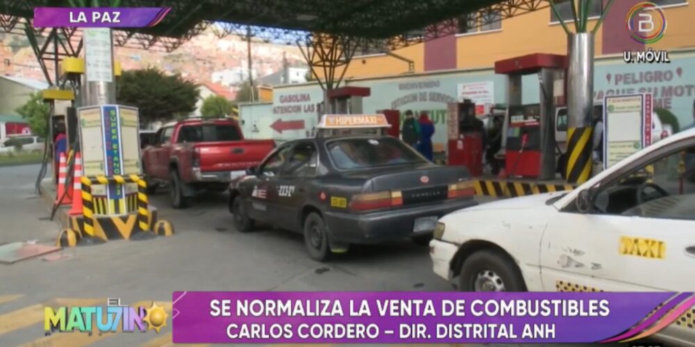 ANH controla venta de gasolina en surtidores, reporta que filas empiezan a reducir en La Paz