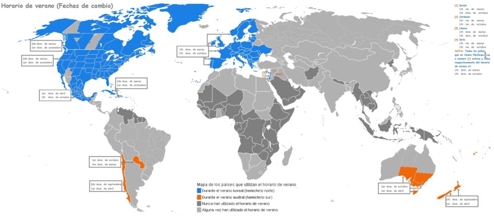 Lista de países en los que se cambia la hora: ¿en qué lugares se mantiene durante todo el año?