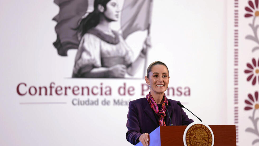 La presidenta de México, Claudia Sheinbaum, durante su rueda de prensa diario el 28 de octubre de 2024, en Ciudad de México