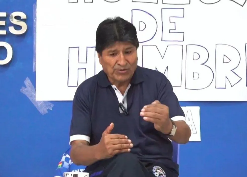 Evo Morales, durante su programa dominical, este domingo. Foto: Captura de video 