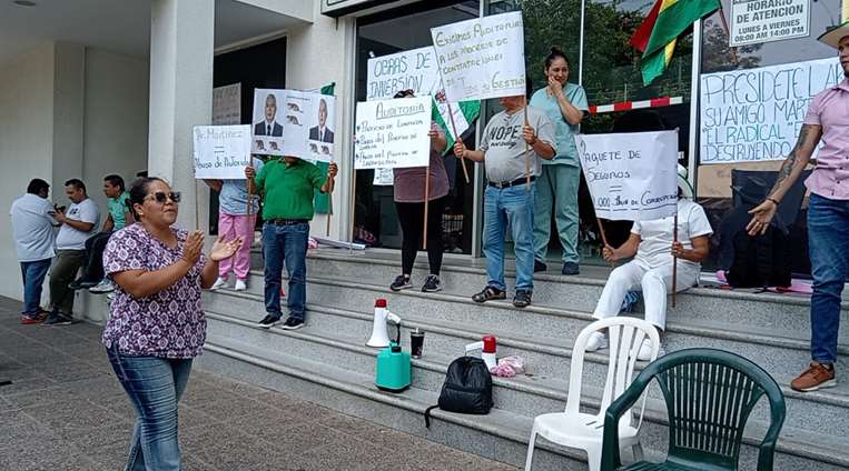 Paro en la Caja Petrolera de Salud | Foto: Juan Carlos Torrejón